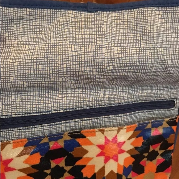 Fossil Keyper starburst floral native vegan coated canvas crossbody bag purse - Picture 8 of 10